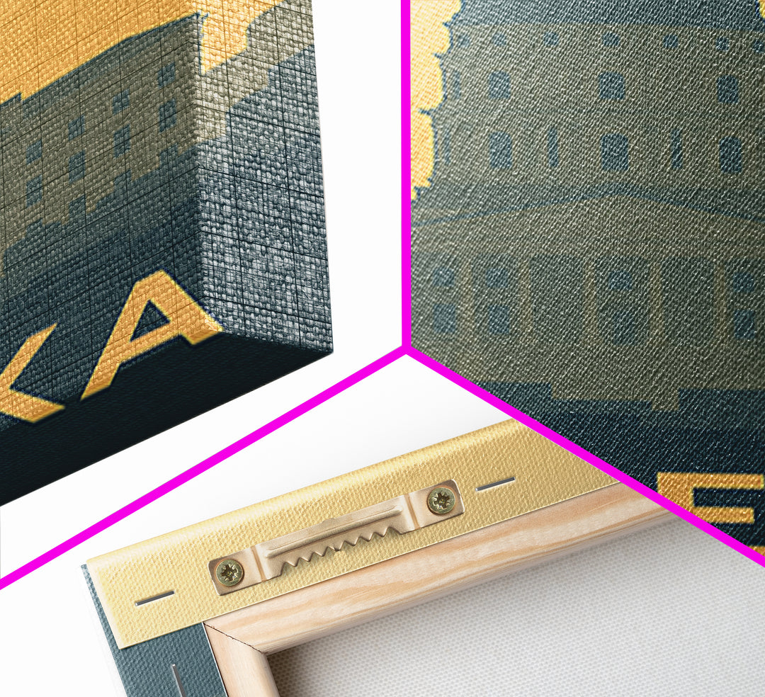 Topeka Travel Poster, Framed Canvas Print, Minimalist Retro Wall Art, Topeka Travel Art, Vintage Travel Art, Travel Art Print, Design 2