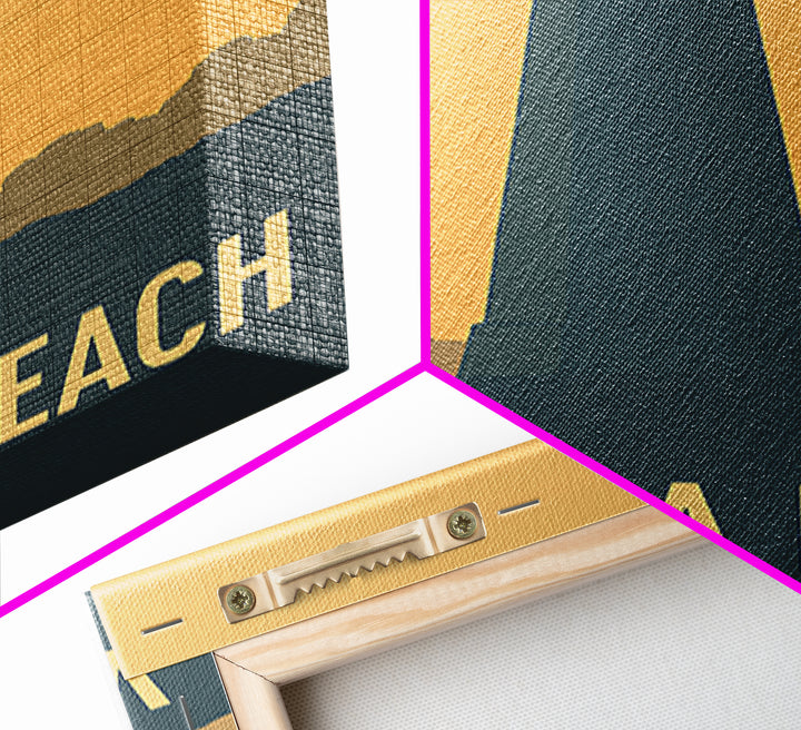 Virginia Beach Virginia Travel Poster, Canvas Print, Sunset Skyline Wall Art, Virginia Beach Wall Art, Vintage Travel Art, Fine Art Print