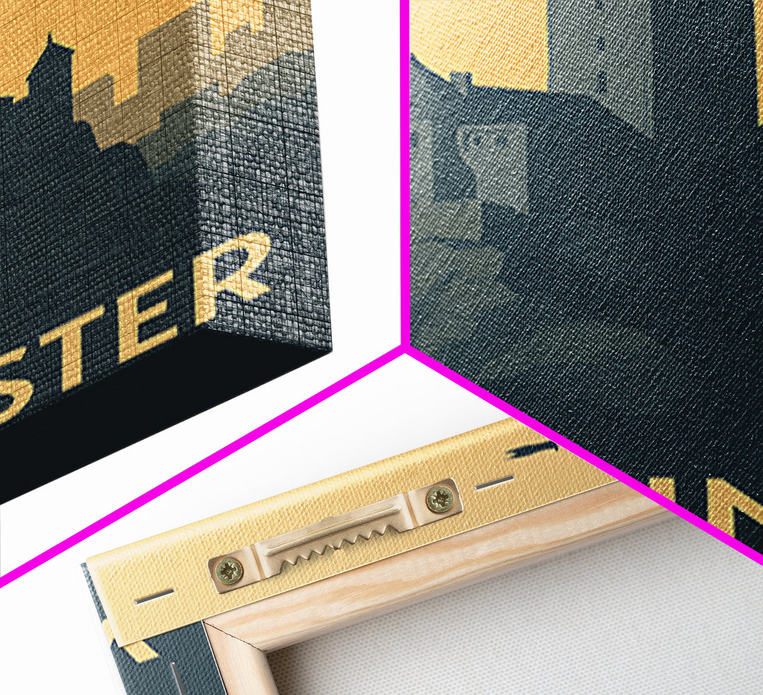 Westminster Travel Poster, Canvas Print, Minimalist Retro Wall Art, Westminster Wall Art, City Travel Prints, Retro Travel Print