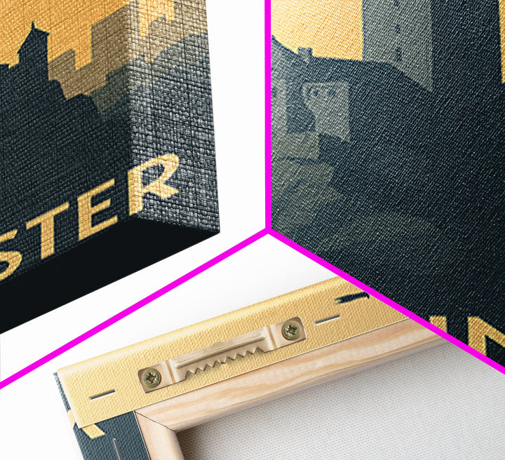 Westminster Travel Poster, Canvas Print, Minimalist Retro Wall Art, Westminster Wall Art, City Travel Prints, Retro Travel Print