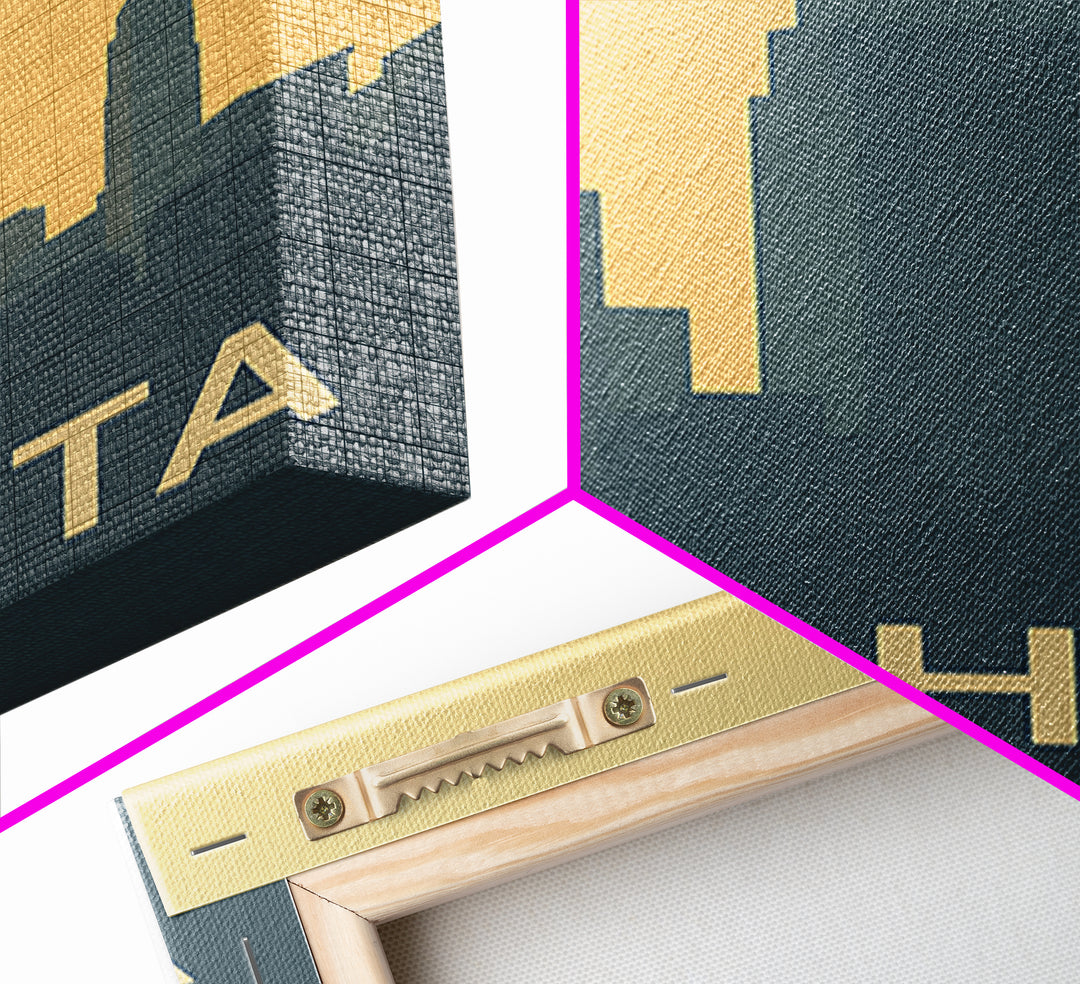 Wichita Travel Poster, Canvas Print, Mid Century Travel Art, Wichita City Art, Travel Wall Art, Travel Art Print, Wanderlust Decor