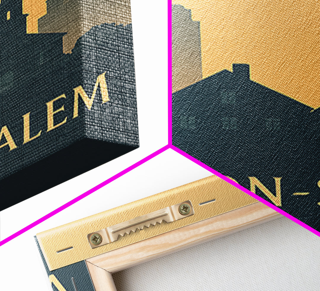 Winston Salem North Carolina Travel Poster, Canvas Print, Retro Wall Art, Winston Salem Art Print, Gift For Travelers, Vintage City Poster