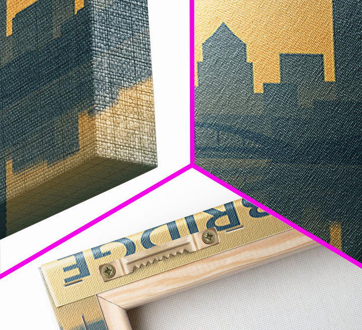 Woodbridge Virginia Travel Poster, Canvas Print, Sunset Skyline Wall Art, Woodbridge Art Print, Retro Travel Print, Mid Century Wall Art