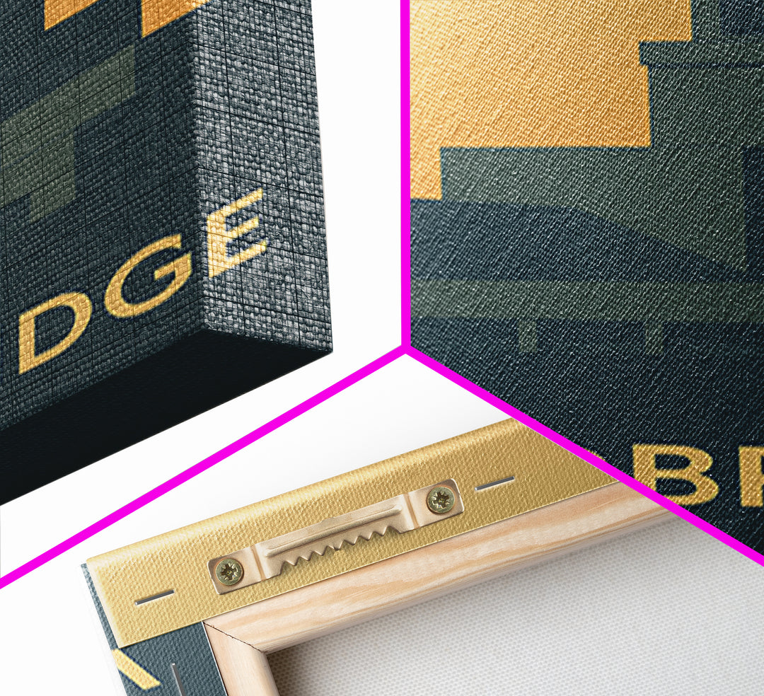 Woodbridge Travel Poster, Framed Canvas Print, Mid Century Travel Art, Woodbridge City Art, City Travel Prints, Vintage City Art