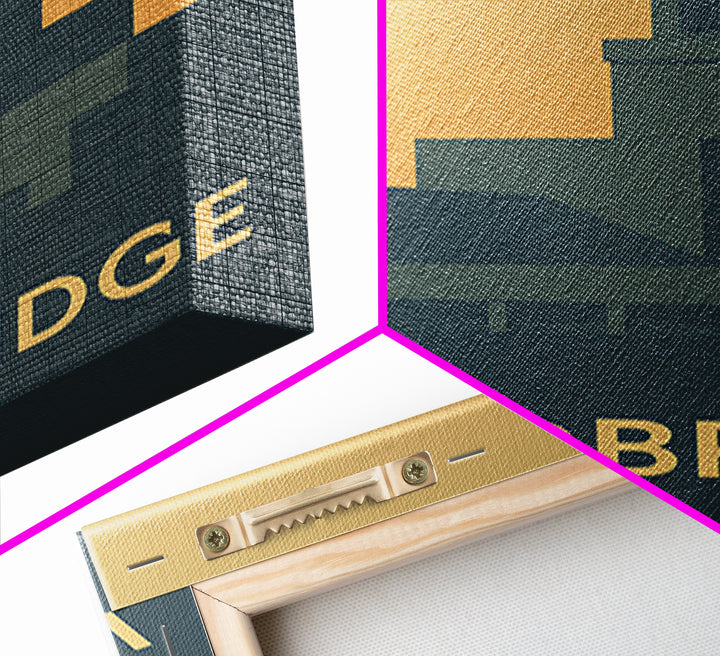 Woodbridge Travel Poster, Framed Canvas Print, Mid Century Travel Art, Woodbridge City Art, City Travel Prints, Vintage City Art