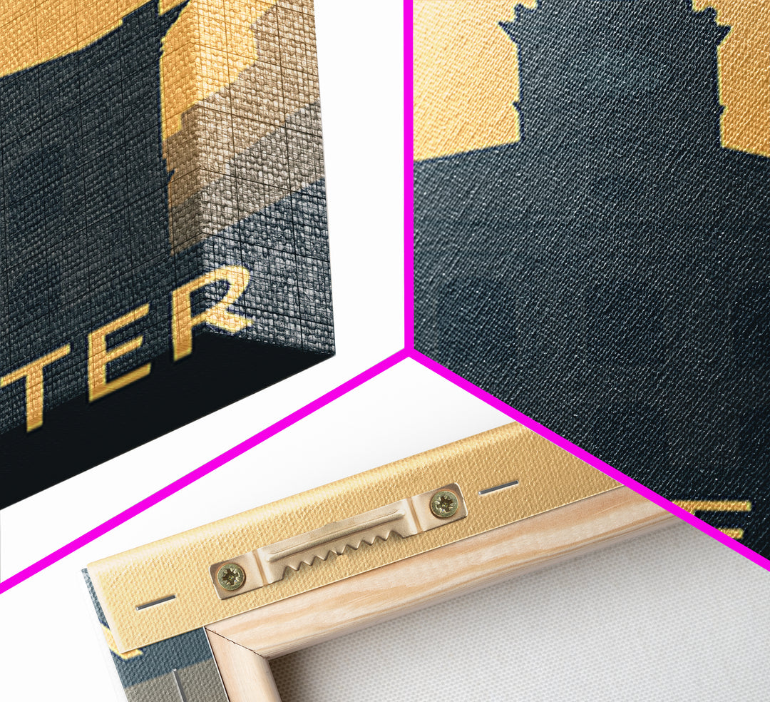 Worcester Massachusetts Travel Poster, Canvas Print, Mid Century Travel Art, Worcester Poster Print, Modern Wall Decor, Home Office Decor