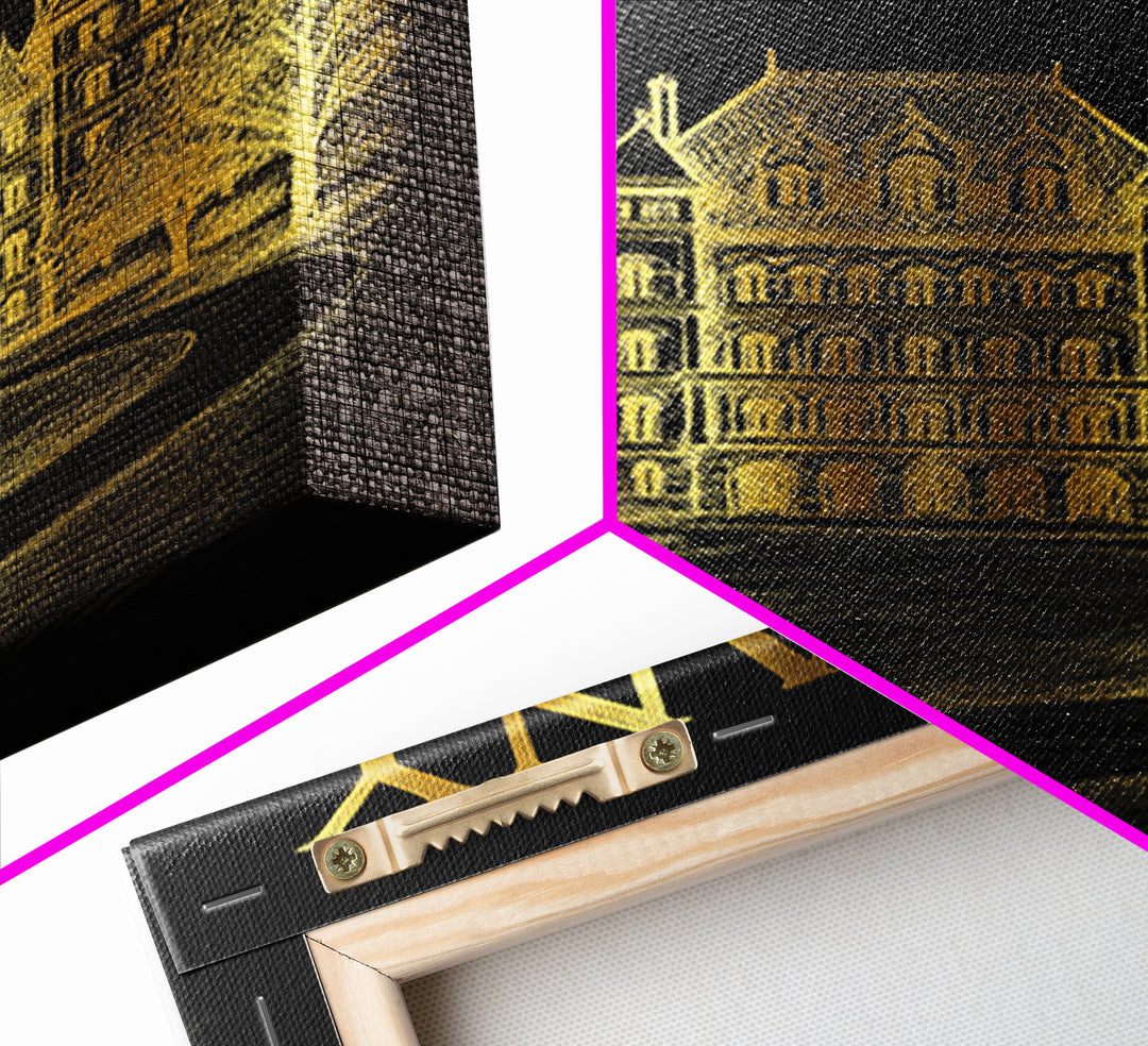 Albany New York Travel Poster, Canvas Print, Elegant Gold City Art, Albany Poster Print, Wanderlust Decor, Retro Travel Print, Travel Art