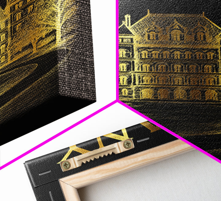 Albany New York Travel Poster, Canvas Print, Elegant Gold City Art, Albany Poster Print, Wanderlust Decor, Retro Travel Print, Travel Art