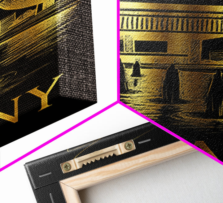 Albany Travel Poster, Canvas Print, Black And Gold Line Art, Albany Wall Art, Travel Poster Set, Vintage City Art, Gift For Travelers
