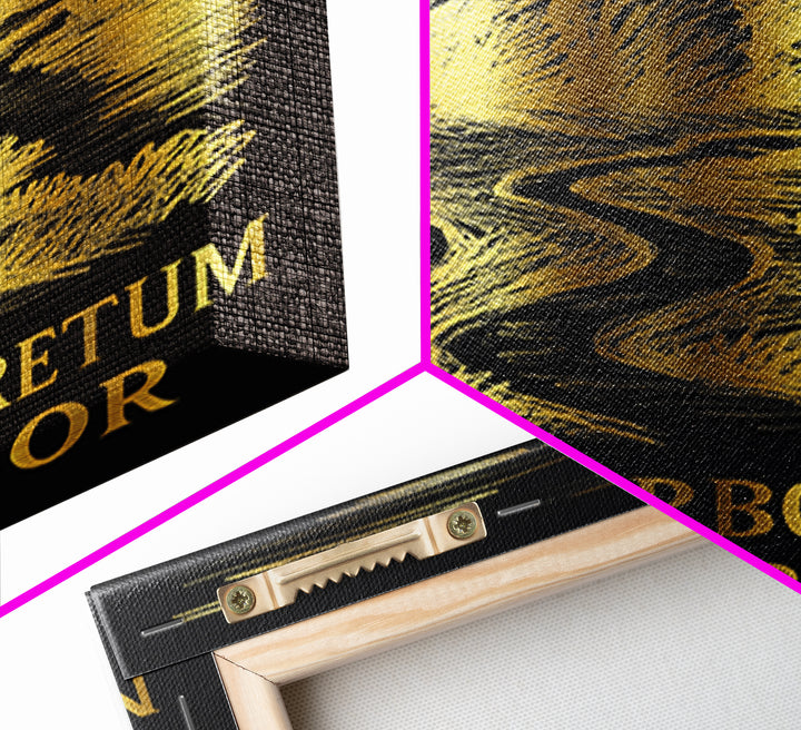 Ann Arbor Travel Poster, Framed Canvas Print, Dark Background Poster Art, Ann Arbor Wall Art, Home Office Decor, Modern Wall Decor