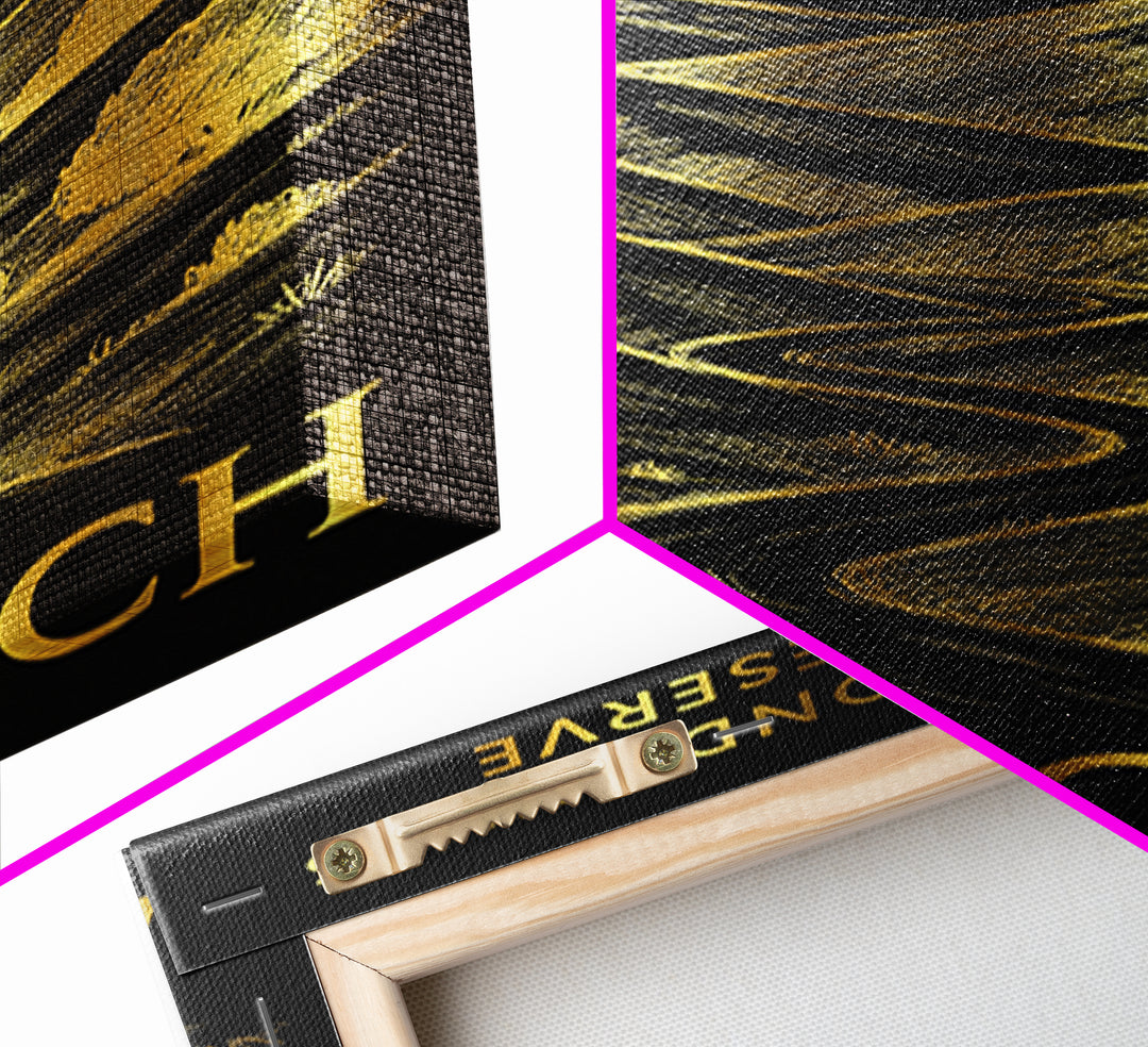Antioch Travel Poster, Framed Canvas Print, Black And Gold Line Art, Antioch Travel Art, Travel Wall Art, City Illustration, Travel Decor