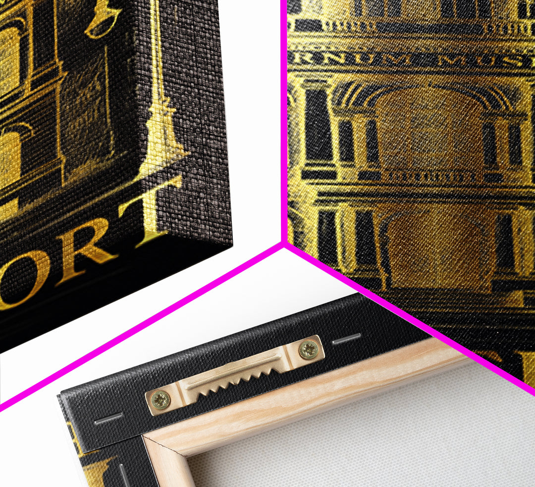 Bridgeport Travel Poster, Canvas Print, Black And Gold Line Art, Bridgeport Art Print, City Art Print, Travel Poster Art, Travel Poster Set