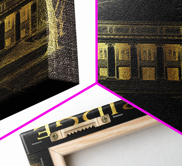 Cambridge Massachusetts Travel Poster, Canvas Print, Gold Sketch Wall Art, Cambridge Poster Print, Wall Decor, Travel Print, Poster Art