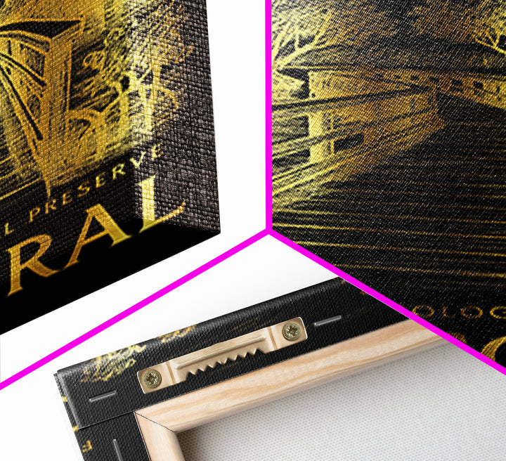 Cape Coral Travel Poster, Framed Canvas Print, Elegant Gold City Art, Cape Coral Poster Print, Travel Poster Art, Living Room Wall Art