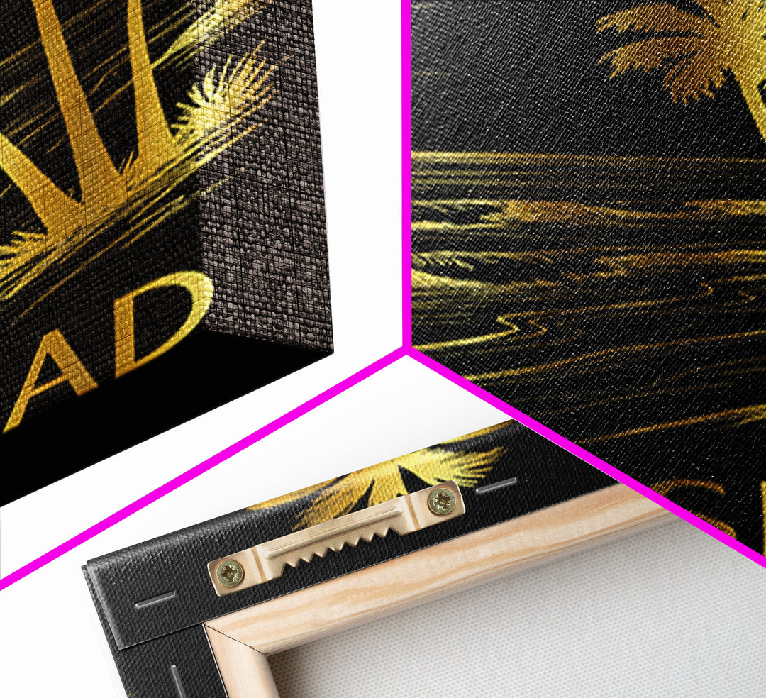 Carlsbad Travel Poster, Framed Canvas Print, Elegant Gold City Art, Carlsbad Art Print, Home Office Decor, City Travel Prints, Wall Art