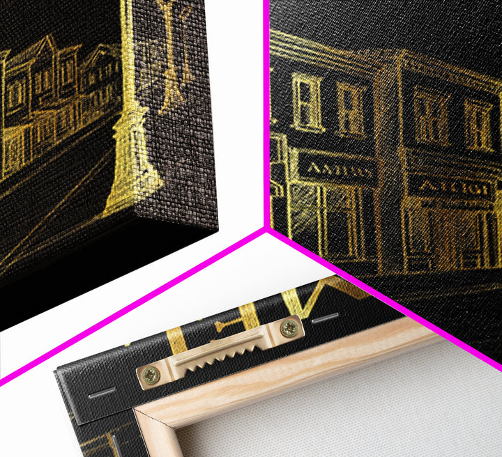 Carmel Indiana Travel Poster, Canvas Print, Elegant Gold City Art, Carmel Art Print, Retro Travel Print, Travel Wall Decor, City Art Print