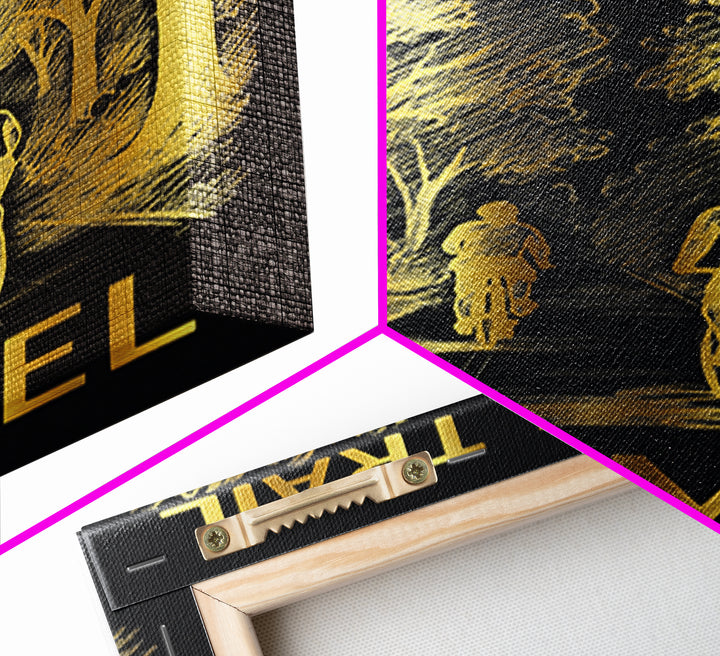 Carmel Travel Poster, Framed Canvas Print, Elegant Gold City Art, Carmel Art Print, City Art Print, Fine Art Print, Gift For Travelers