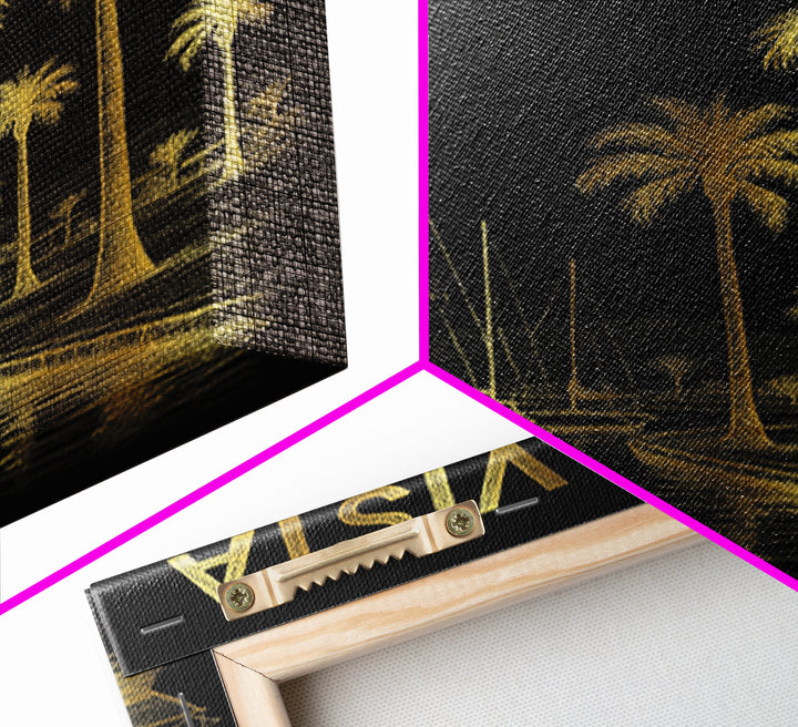 Chula Vista California Travel Poster, Canvas Print, Black And Gold Line Art, Chula Vista Wall Art, Travel Art Print, Travel Prints