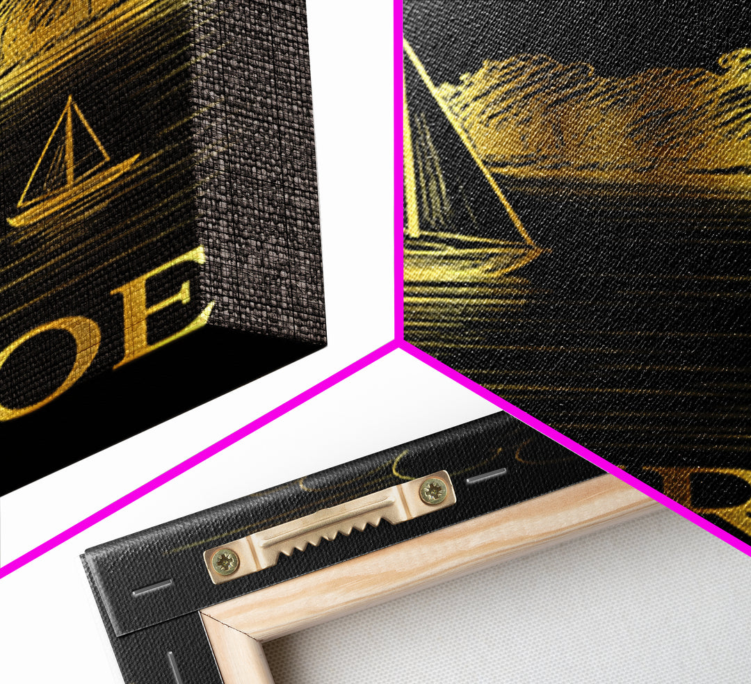 Conroe Travel Poster, Canvas Print, Black And Gold Line Art, Conroe City Art, Travel Wall Decor, Retro Travel Print, Home Office Decor