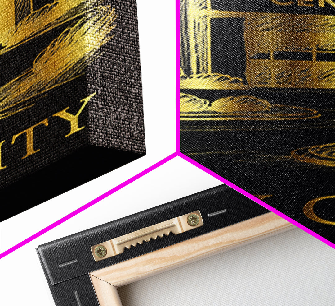 Daly City Travel Poster, Canvas Print, Gold Sketch Wall Art, Daly City Art Print, Travel Poster Set, City Travel Prints, Vintage City Poster