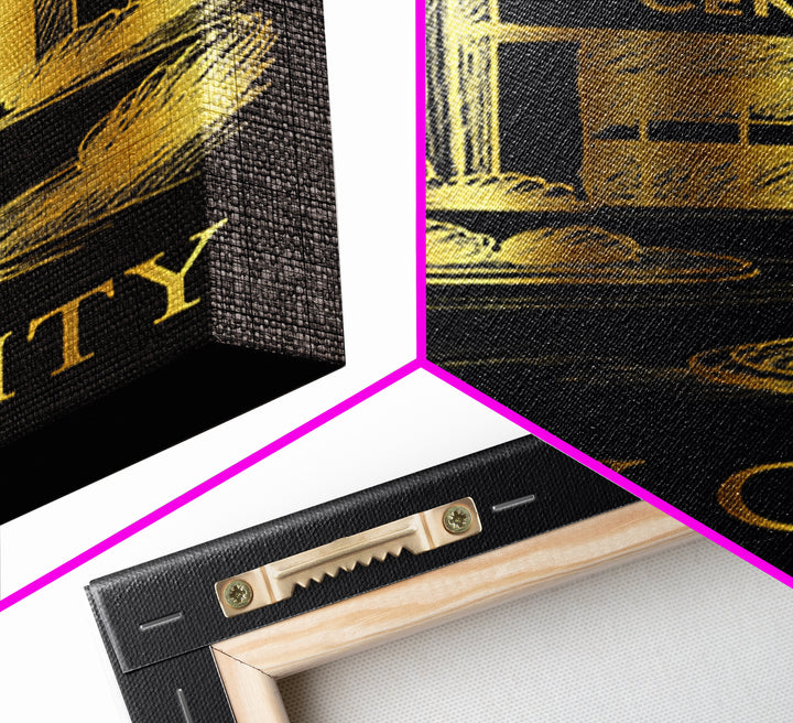 Daly City Travel Poster, Canvas Print, Gold Sketch Wall Art, Daly City Art Print, Travel Poster Set, City Travel Prints, Vintage City Poster