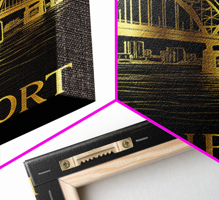 Davenport Travel Poster, Canvas Print, Dark Background Poster Art, Davenport Poster Print, Eclectic Wall Decor, Home Office Decor