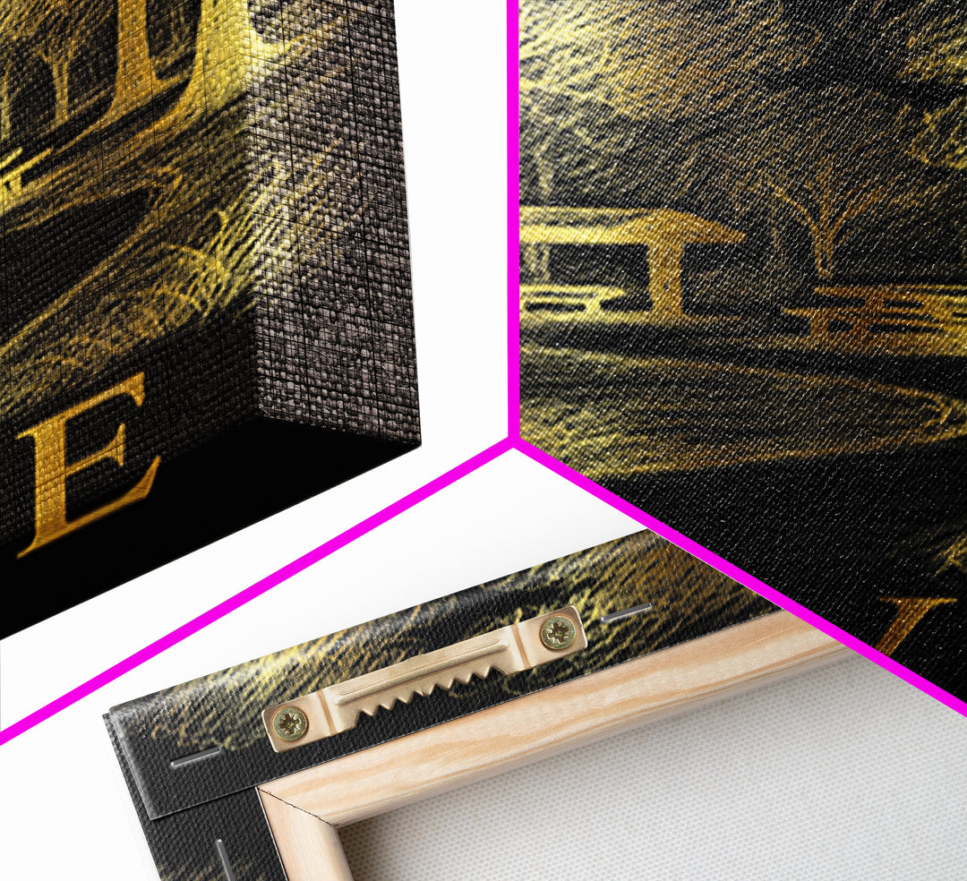 Davie Travel Poster, Framed Canvas Print, Elegant Gold City Art, Davie Travel Art, Vintage City Poster, Living Room Wall Art, Design 2