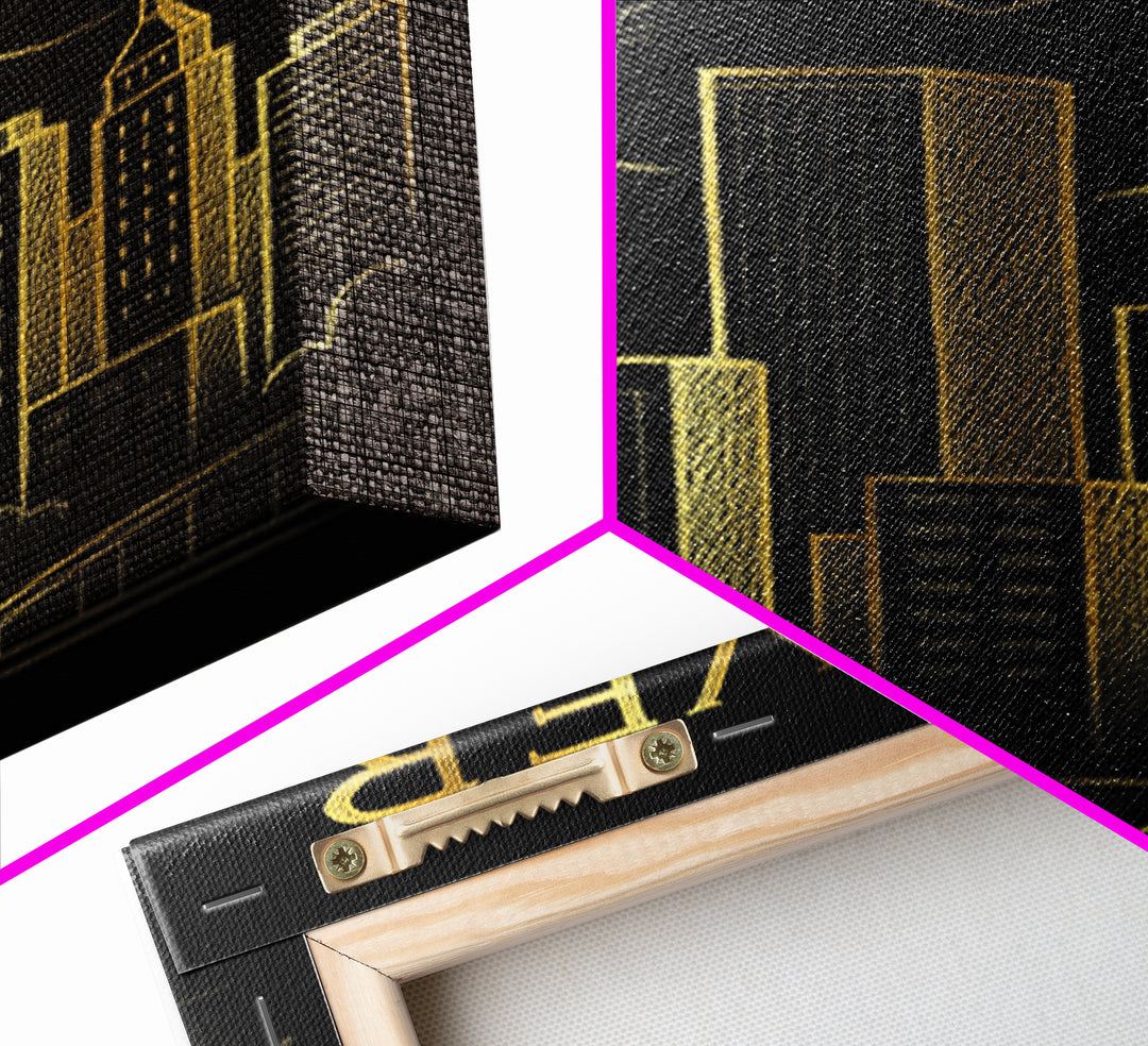 Denver Colorado Travel Poster, Canvas Print, Gold Sketch Wall Art, Denver Poster Print, Gift For Travelers, City Travel Prints, Poster Art