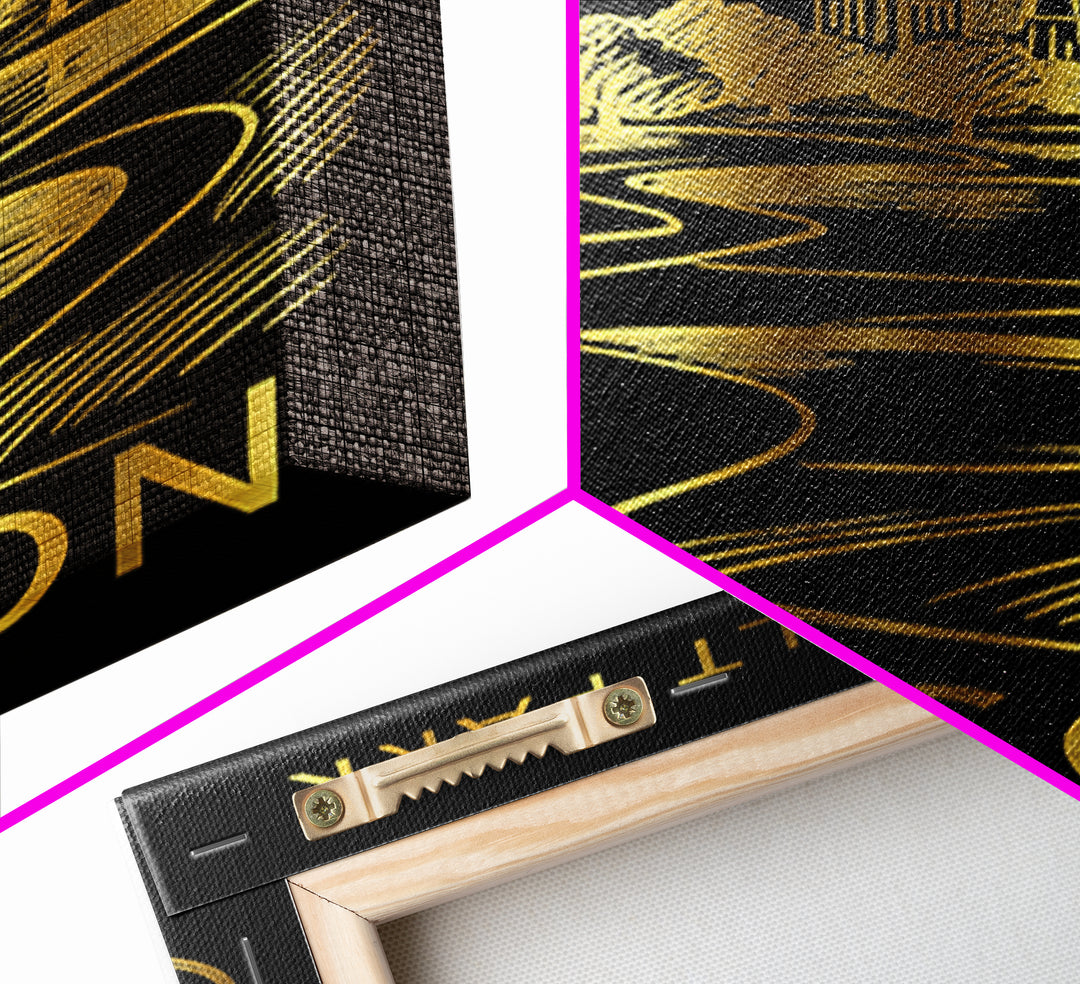 Edison Travel Poster, Framed Canvas Print, Gold Sketch Wall Art, Edison City Art, City Travel Prints, City Art Print, Modern Wall Decor