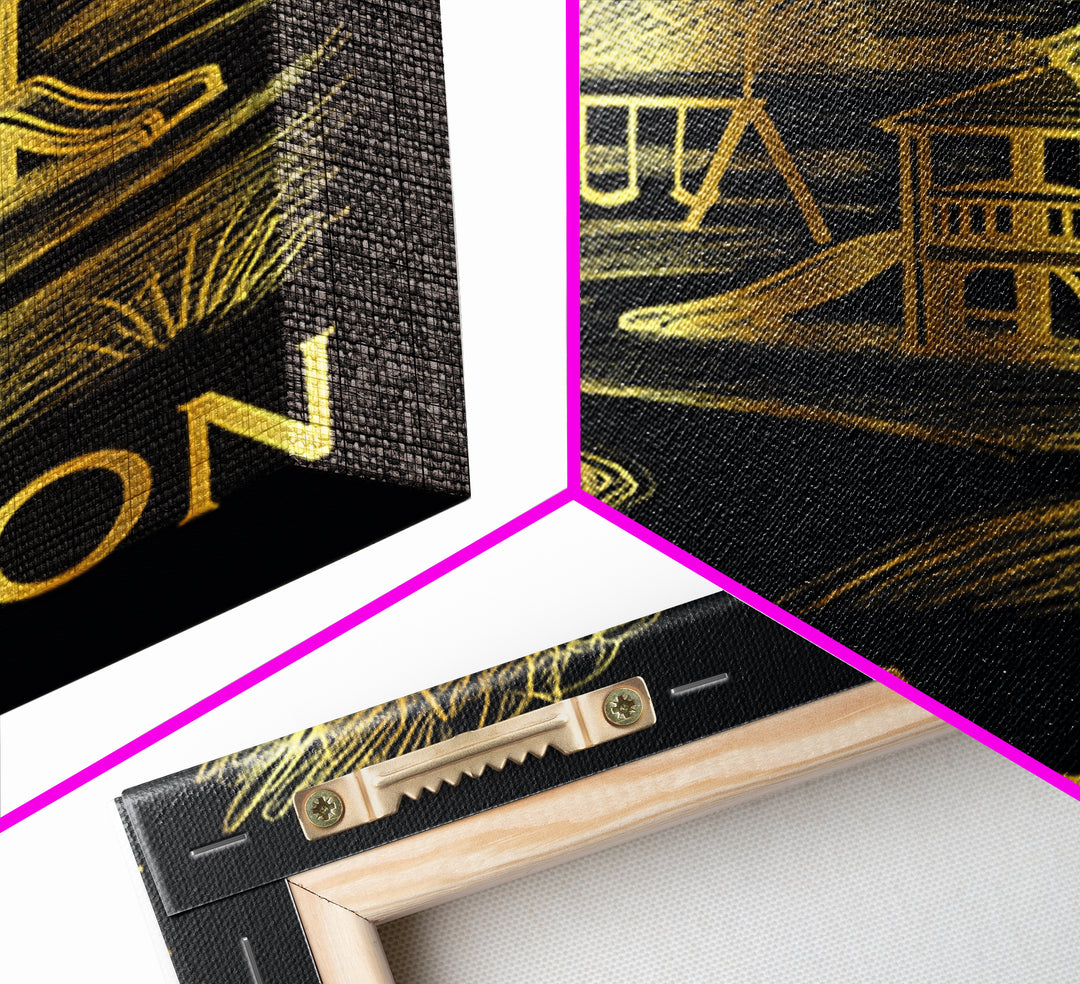 El Cajon Travel Poster, Canvas Print, Black And Gold Line Art, El Cajon City Art, Vintage City Poster, Travel Wall Art, Vintage Travel Art