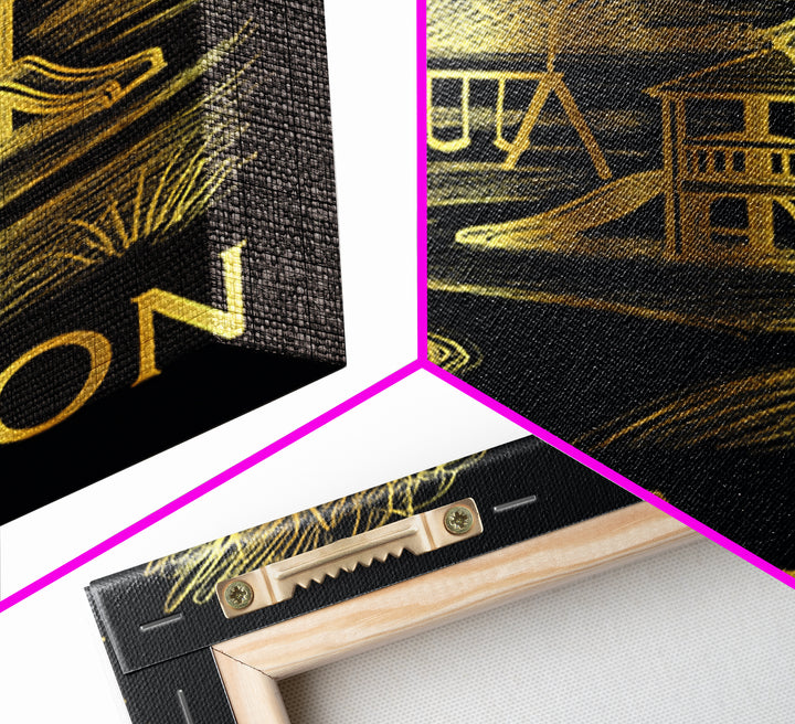 El Cajon Travel Poster, Canvas Print, Black And Gold Line Art, El Cajon City Art, Vintage City Poster, Travel Wall Art, Vintage Travel Art