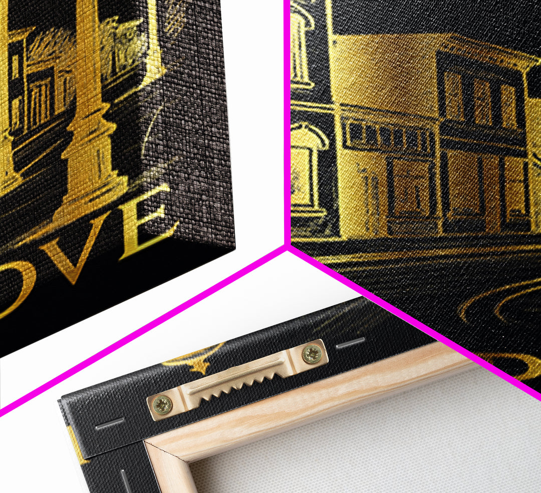 El K Grove Travel Poster, Canvas Print, Black And Gold Line Art, El K Grove Art Print, Wanderlust Decor, City Travel Prints, Home Decor