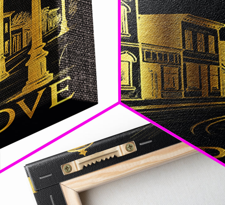El K Grove Travel Poster, Canvas Print, Black And Gold Line Art, El K Grove Art Print, Wanderlust Decor, City Travel Prints, Home Decor