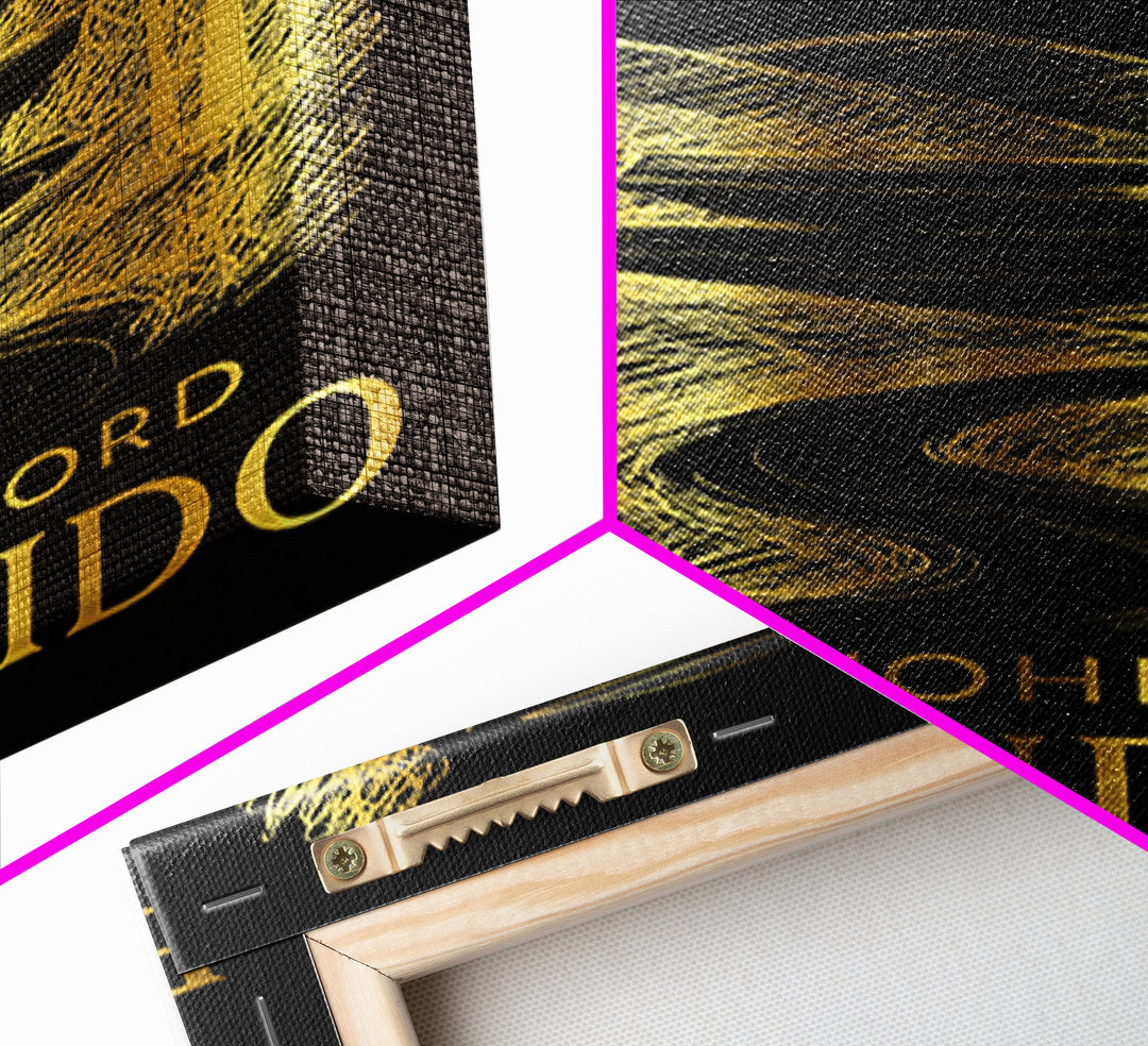 Escondido Travel Poster, Framed Canvas Print, Black And Gold Line Art, Escondido City Art, Travel Poster Art, Fine Art Print, Art Print