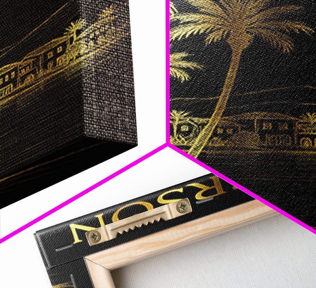 Henderson Nevada Travel Poster, Canvas Print, Black And Gold Line Art, Henderson Travel Art, Travel Wall Art, Wall Decor, City Art Print