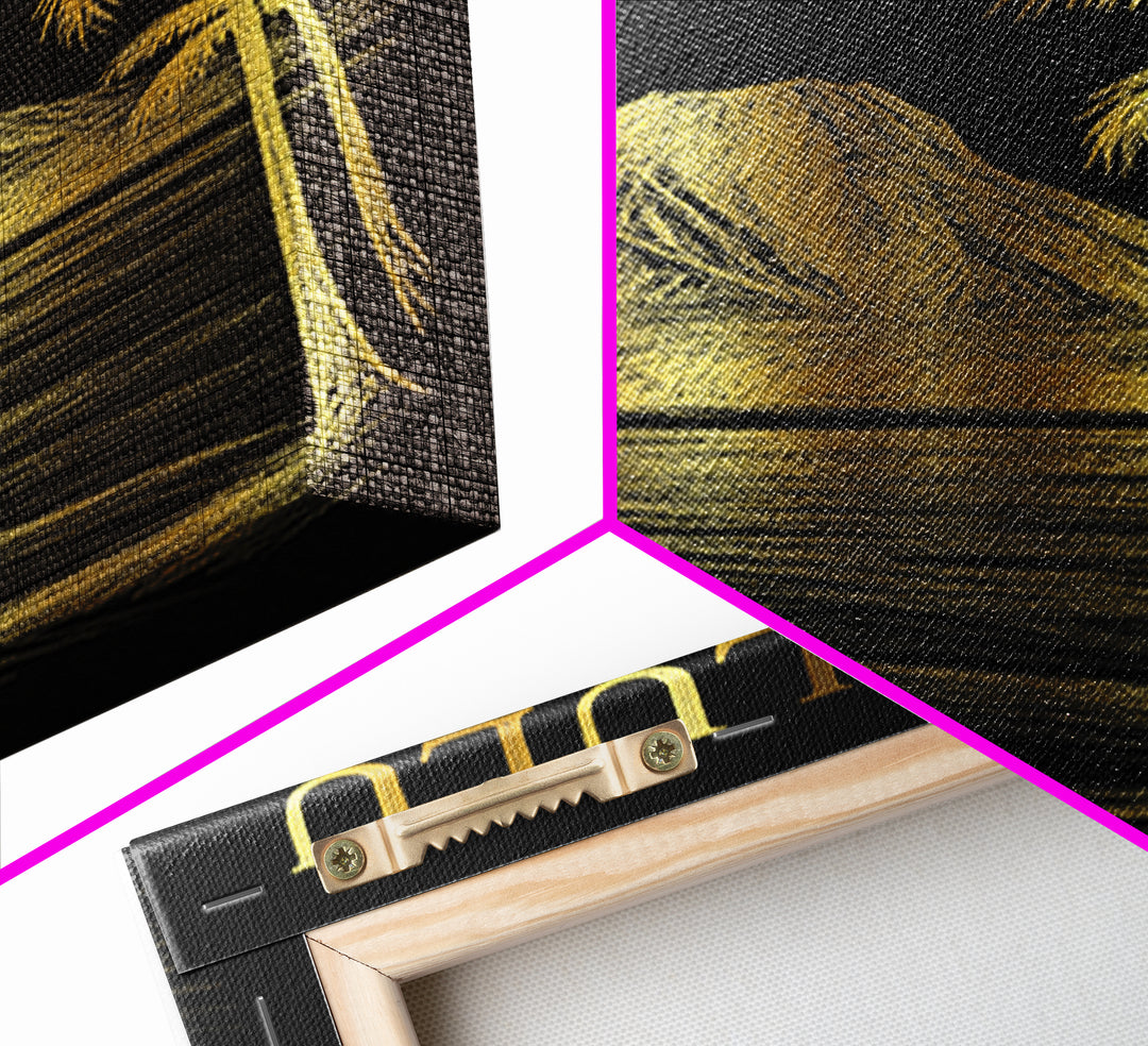 Honolulu Hawaii Travel Poster, Canvas Print, Black And Gold Line Art, Honolulu City Art, Travel Wall Decor, Home Office Decor, Design 1