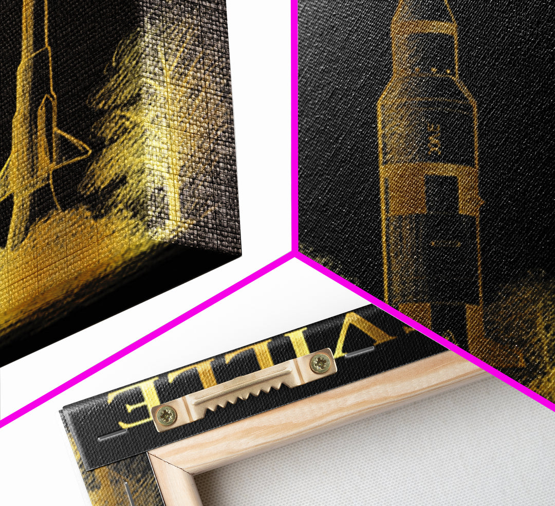 Huntsville Alabama Travel Poster, Canvas Print, Black And Gold Line Art, Huntsville Wall Art, Wall Decor, Mid Century Wall Art, Wall Art