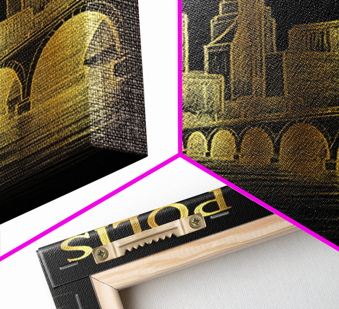 Minneapolis Minnesota Travel Poster, Canvas Print, Black And Gold Line Art, Minneapolis Wall Art, Travel Wall Art, Office Decor