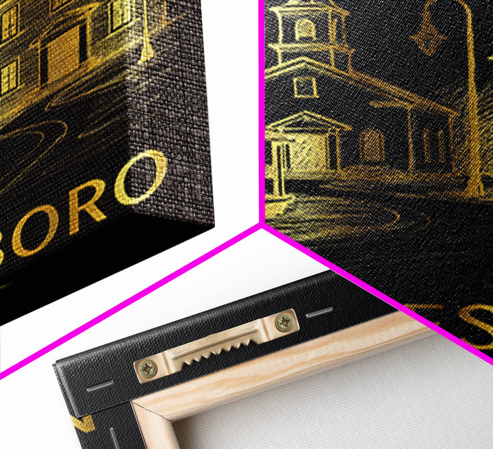 Murfreesboro Travel Poster, Canvas Print, Dark Background Poster Art, Murfreesboro Art Print, Travel Wall Decor, City Travel Prints