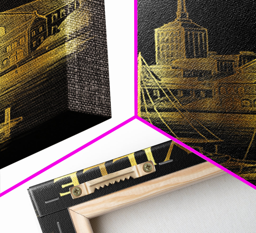 Nashville Tennessee Travel Poster, Canvas Print, Dark Background Poster Art, Nashville Travel Art, Travel Wall Decor, Home Office Decor
