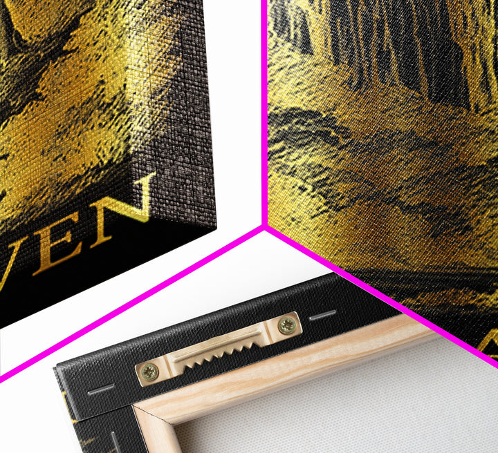 New Haven Travel Poster, Framed Canvas Print, Dark Background Poster Art, New Haven Travel Art, Vintage City Poster, Vintage City Art