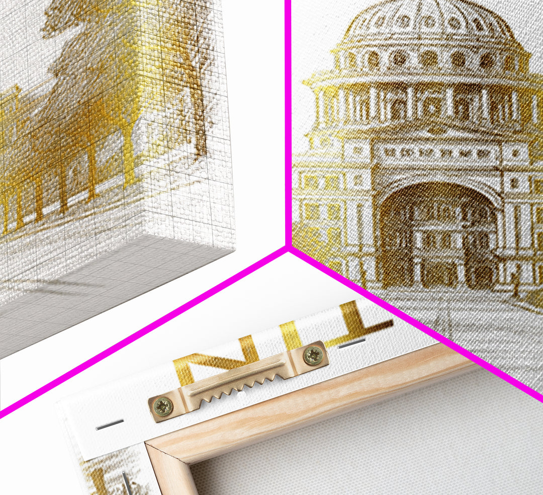 Austin Travel Poster, Framed Canvas Print, Elegant City Illustration, Austin Travel Art, City Travel Prints, Vintage City Art, Design 2