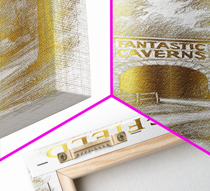 Springfield Missouri Travel Poster, Canvas Print, Gold Line Drawing Wall Art, Springfield Travel Art, Home Office Decor, City Travel Prints