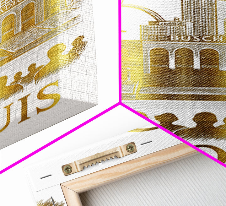 St Louis Travel Poster, Canvas Print, Gold Line Drawing Wall Art, St Louis Art Print, Travel Poster Set, Travel Art Print, Fine Art Print