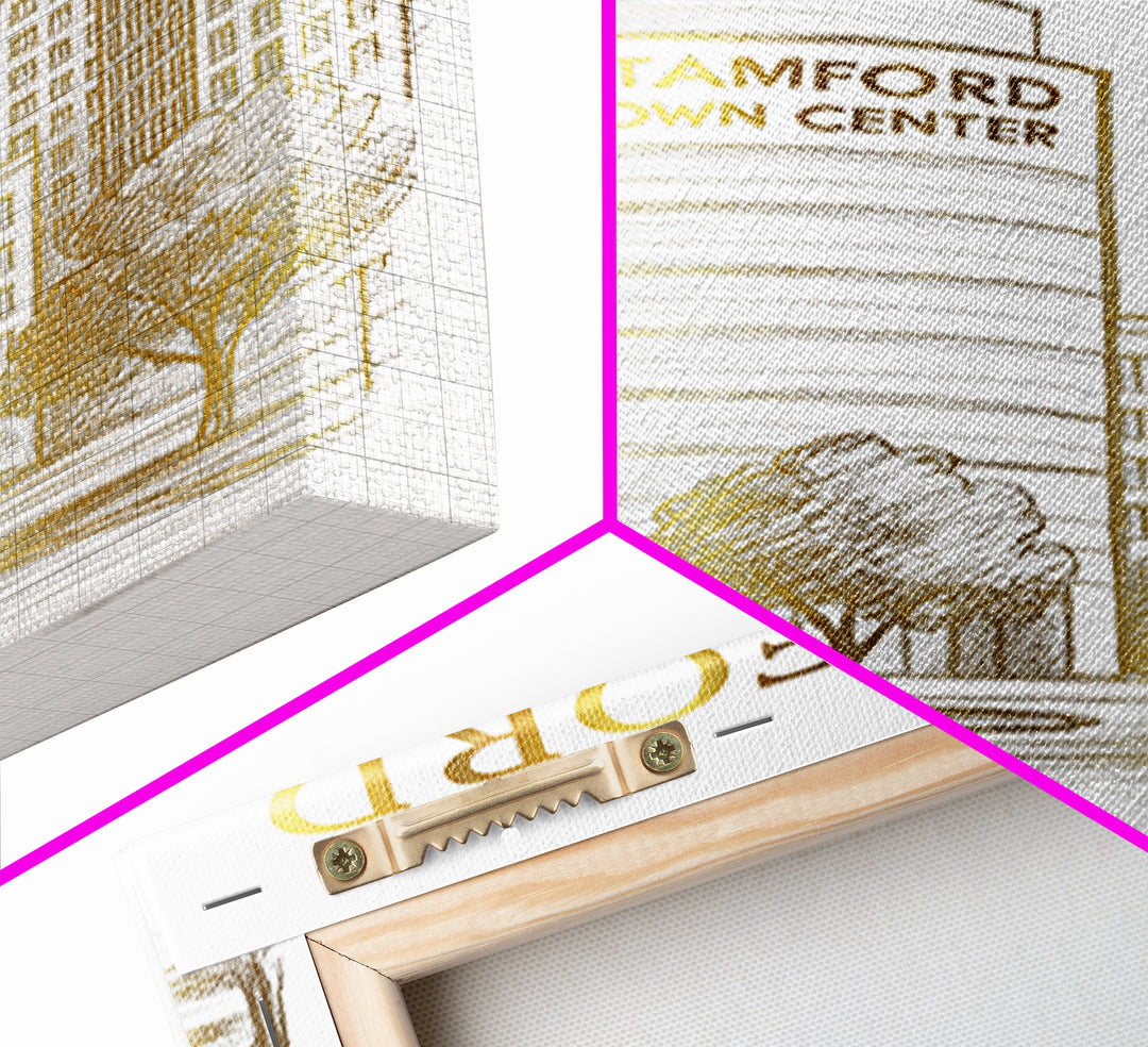 Stamford Connecticut Travel Poster, Canvas Print, Minimalist Poster Art, Stamford Print, Art Print, Gift For Travelers, Travel Poster Set