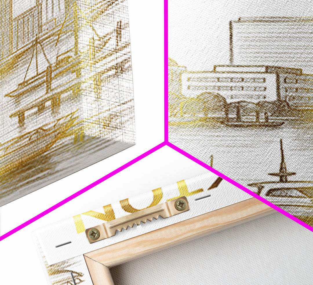 Stockton California Travel Poster, Canvas Print, White And Gold Sketch Art, Stockton Art Print, City Travel Prints, Wall Decor, Home Decor