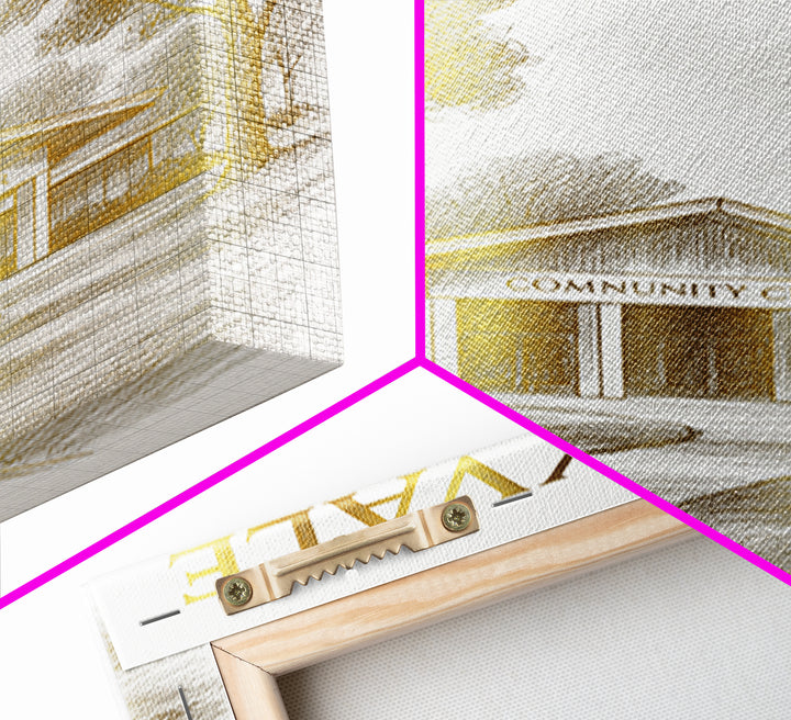 Sunnyvale California Travel Poster, Canvas Print, Gold Line Drawing Wall Art, Sunnyvale Wall Art, Travel Poster Art, Living Room Wall Art