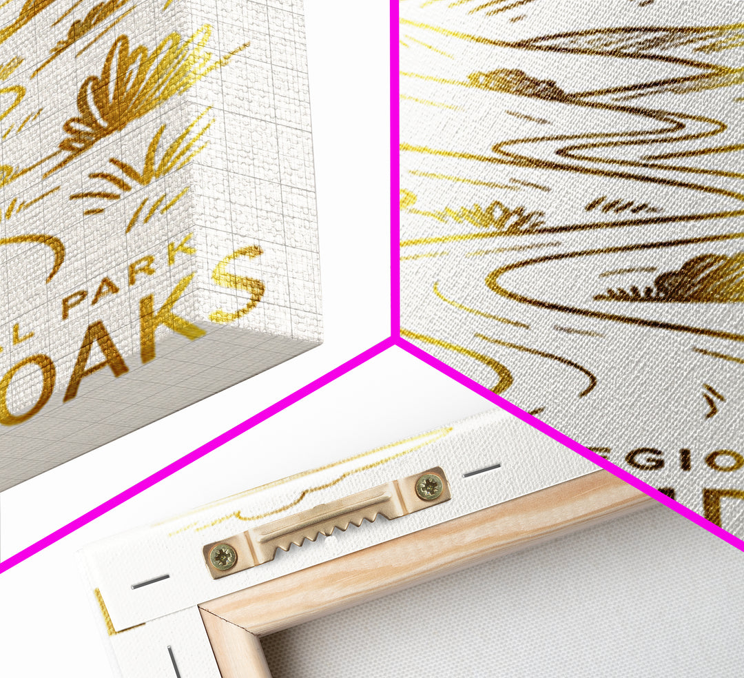 Thousand Oaks Travel Poster, Canvas Print, White And Gold Sketch Art, Thousand Oaks City Art, Home Office Decor, Fine Art Print