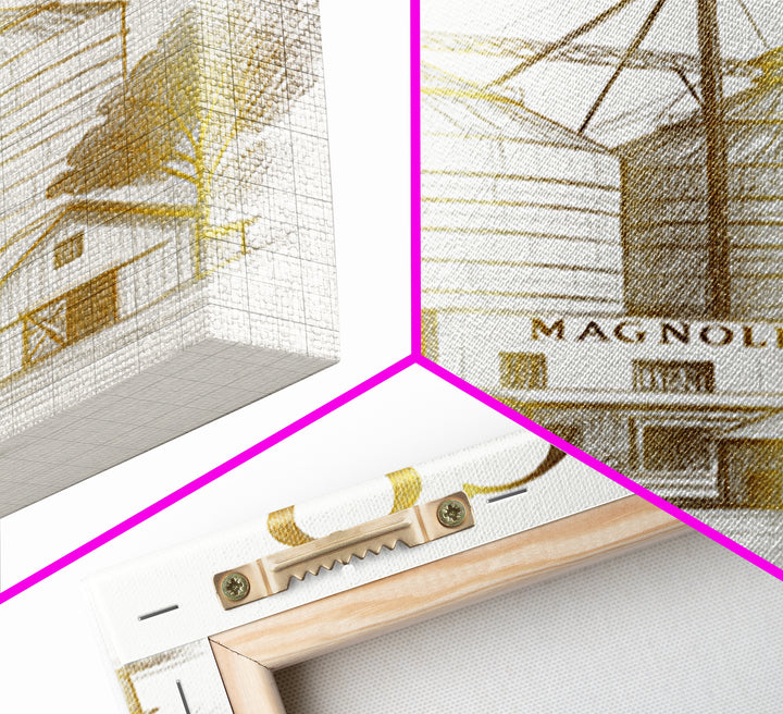 Waco Texas Travel Poster, Framed Canvas Print, White And Gold Sketch Art, Waco Poster Print, Vintage City Poster, City Travel Prints