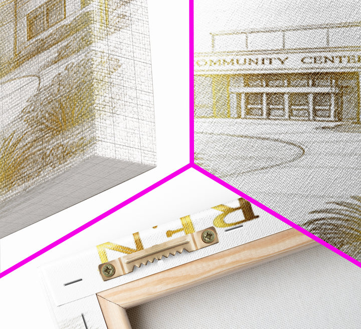 Warren Michigan Travel Poster, Canvas Print, White And Gold Sketch Art, Warren Travel Art, City Art Print, Eclectic Wall Decor, Poster Art